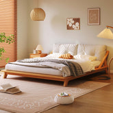Double bed made of solid wood with tatami design for a natural and sturdy sleeping experience